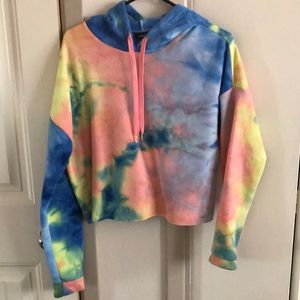 Cropped tie dye hoodie